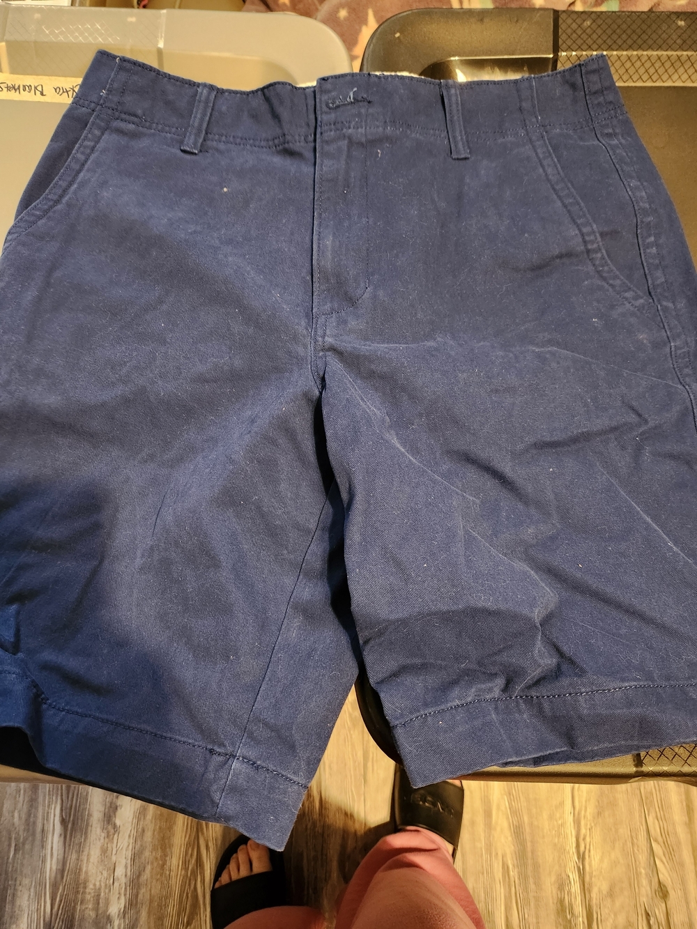 Old Navy Navy Blue Flat Front Chino Shorts